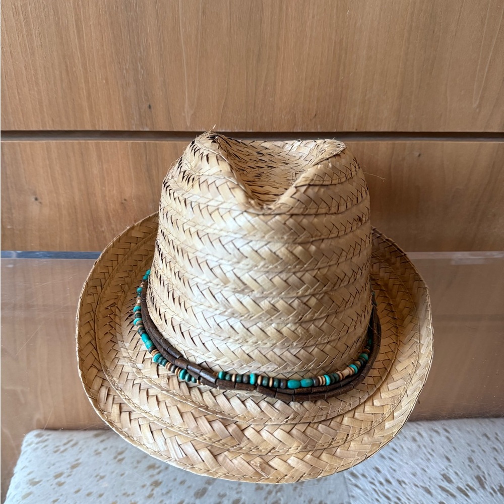 Stylish Tan Straw Kooringal Fedora with Beaded Band
